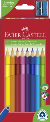 Faber Castell Buntst. Dreikant Jumbo 10er Kartonetui