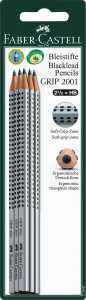 Faber Castell Bleistift Grip 2001 HB silber 6er