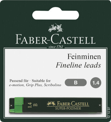 Faber Castell Feinminen Super-Polymer 1,4mm B 1x12 BK