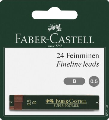 Faber Castell Feinmine Super-Polymer 0,5mm B 2x BK