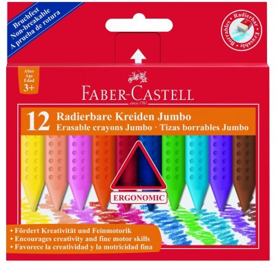 Faber Castell Radierbare Kreide Jumbo Grip 12er