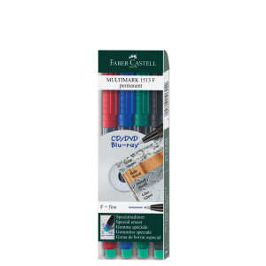 Faber Castell Marker Multimark permanent F 0,6 mm 4er Etui