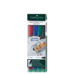 Faber Castell Marker Multimark permanent F 0,6 mm 4er Etui