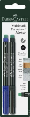 Faber Castell Marker Multimark permanent F bl/sw 2x BK