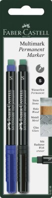 Faber Castell Marker Multimark permanent S bl/sw 2x BK