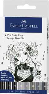 Faber Castell Tuschestift Pitt Artist Pen B 6er Manga