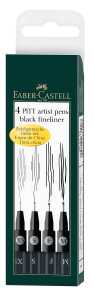 Faber Castell Tuschestift Pitt Artist Pen 4er schwarz Etui