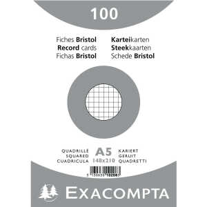 Exacompta Karteikarten A5 kariert weiss 100St 3130630102083