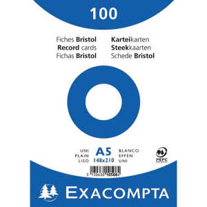 Exacompta Karteikarten A5 bla 100St/Pkg weiss