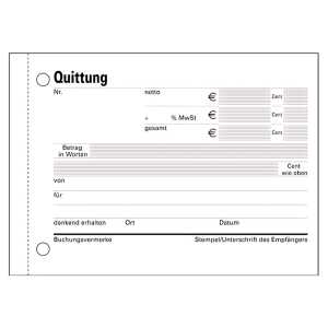 Exacompta Quittung A6 m MwSt Nachweis 50x2Bl