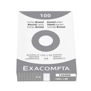Exacompta Karteikarten A6 kariert weiss 100St 3130630132097