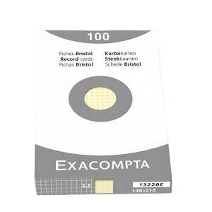 Exacompta Karteikarten A5 kariert gelb 100St