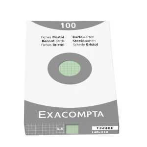 Exacompta Karteikarten A5 kariert grün 100St