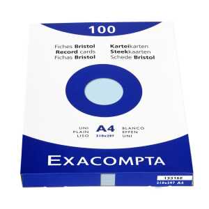 Exacompta Karteikarten A4 blanco blau 100St