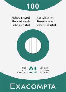 Karteikarten A4 liniert weiss 100St