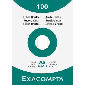 Karteikarten A5 liniert weiss 100St