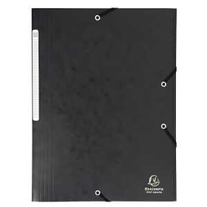EXACOMPTA Eckspannermappe, DIN A4, Karton, schwarz (335321100)