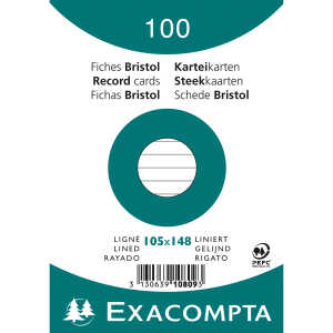 Exacompta Karteikarten A6 lin 100St/Pkg weiss