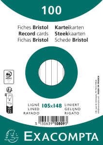 Karteikarten A6 lin 100St/Pkg weiss
