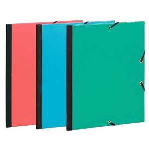 Zeichenmappe mit Gummizug Format B4, Karton Color, Farben sortiert