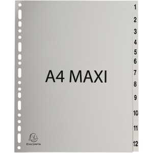 Register A4+ Tlg 1-12 PP grau