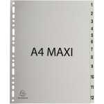 Register A4+ Tlg 1-12 PP grau