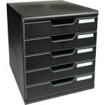 Schubladenbox MODULO 5 Schubladen A4+ schwarz Schublade:...