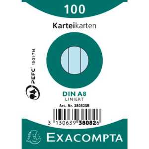 Exacompta NLH Exacompta Karteikarten A8 liniert bl