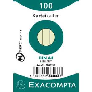 Exacompta NLH Exacompta Karteikarten A8 liniert gr