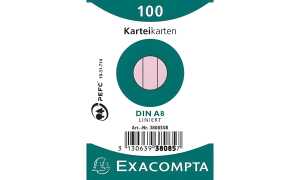 Exacompta NLH Exacompta Karteikarten A8 liniert ro