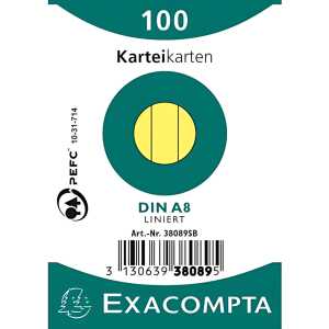 Exacompta NLH Exacompta Karteikarten A8 liniert ge