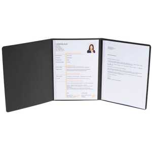 Bewerbungsmappe 3tlg 2Kl Leinen sch