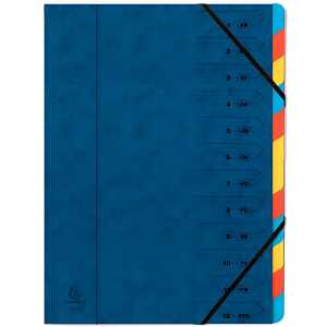 Exacompta Ordnungsmappe A4 12tlg blau