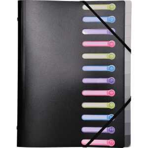 Ordnungsmap A4 m Sichtf 12tlg schw