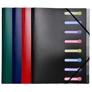 Ordnungsmap A4 m Sichtf 8tlg sort