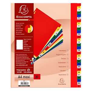 Exacompta Register A4+ PP 1-31 bedruckt.Tab