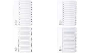 Regist weiß Kart A4 12-teilig 1-12