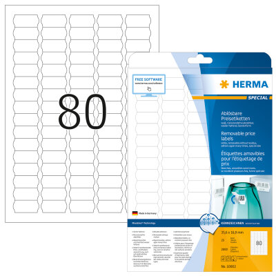 Herma PREISETIKETTEN ABLÖSBAR A4 25 35,6x16,9