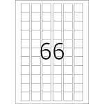 Ablösbare Etiketten A4, 25,4 x 25,4 mm, weiß, quadratisch
