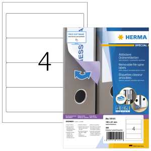 Herma Ordnerrückenschilder ablösbar 192 x 61 mm weiss 100 Bl 400 Etik.