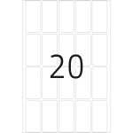 Ablösbare Vielzwecketiketten 19 x 40 mm, weiß, zur Handbeschriftung