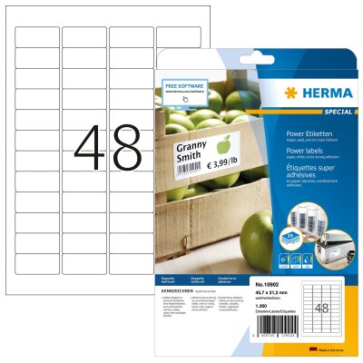 Herma POWER ETIKETTEN A4 25 45,7x21,2