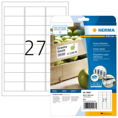 Herma POWER ETIKETTEN A4 25 63,5x29,6