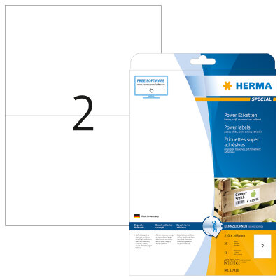 Herma POWER ETIKETTEN A4 25 210x148