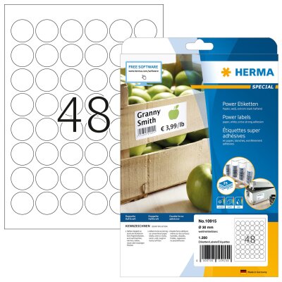 Herma POWER ETIKETTEN A4 25 Ø 30