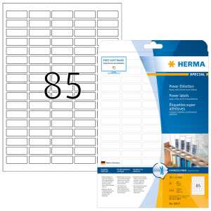Herma Etiketten Power stark haftend 37 x 13 mm weiss 25 Bl 2125 Etik.