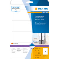 Herma Ordnerrückenschilder permanent haftend 192 x 61 mm weiss 25 Bl 100 Etik. LaserInkCopy