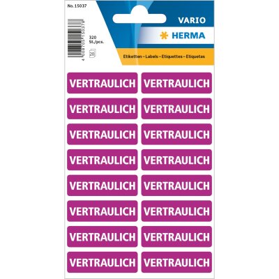 Herma Textetiketten 12 x 40 mm VERTRAULICH violett 320 Etik.