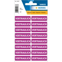 Herma Textetiketten 12 x 40 mm VERTRAULICH violett 320 Etik.