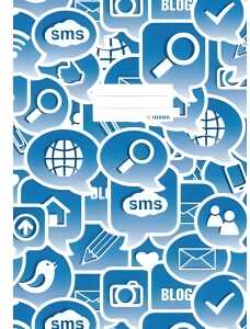 HERMA Heftschoner ´Social Icons´, DIN A4, aus PP, blau